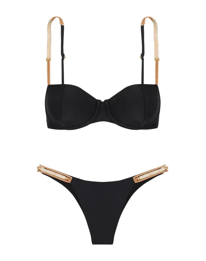 Women ViX Paula Hermanny Tops Brooke Mel Top 8211 Black