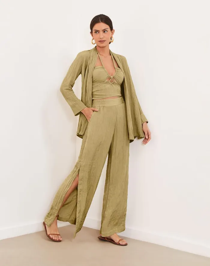 Women ViX Paula Hermanny Tops Carol Cardigan 8211 Olivine