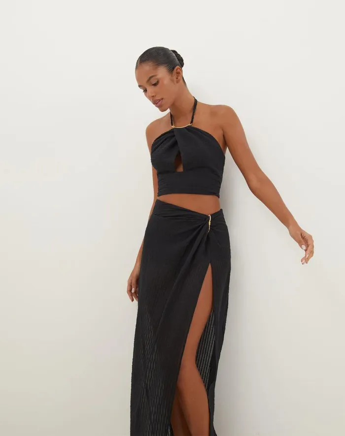 Women ViX Paula Hermanny Tops Coco Detail Top 8211 Black