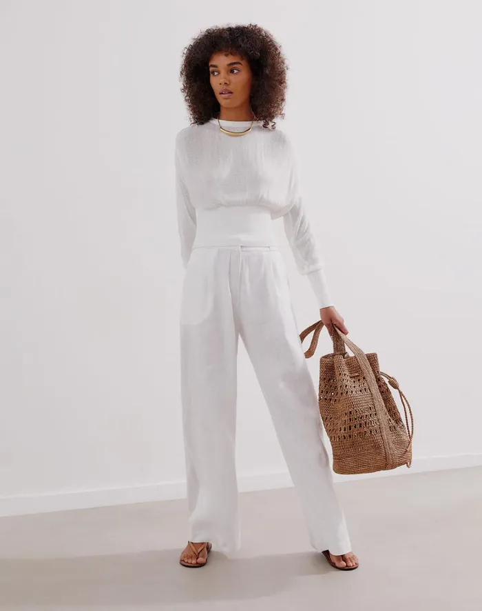 Women ViX Paula Hermanny Tops Knit Eliza Blouse 8211 Off White