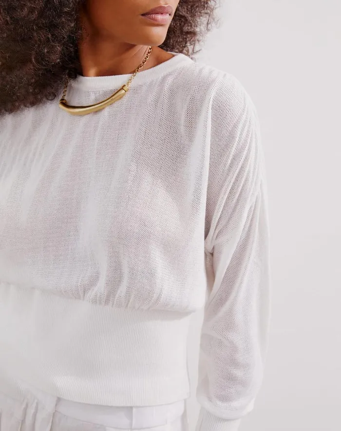 Women ViX Paula Hermanny Tops Knit Eliza Blouse 8211 Off White