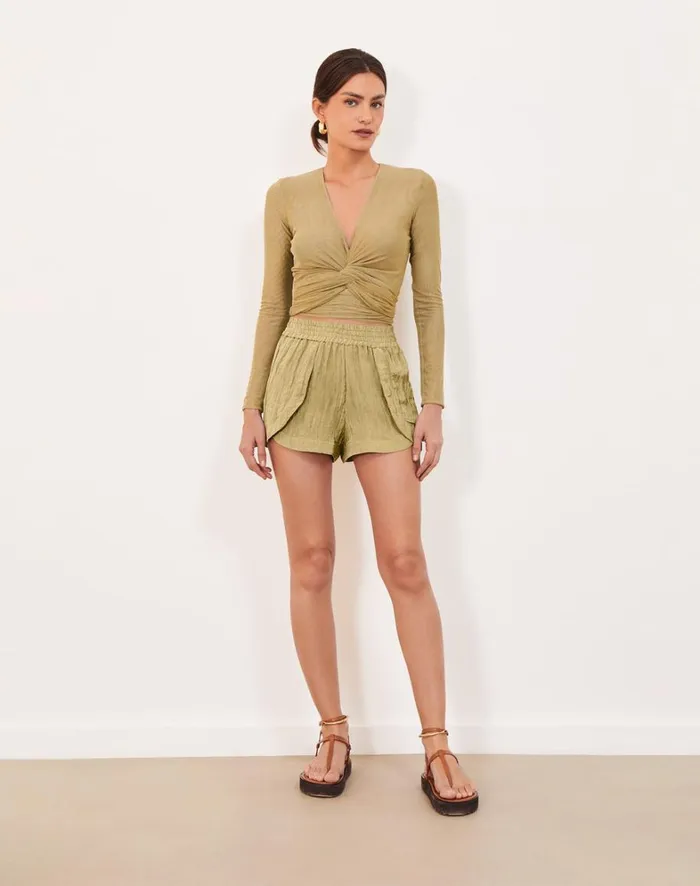 Women ViX Paula Hermanny Tops Millie Cachecouer Blouse 8211 Olivine