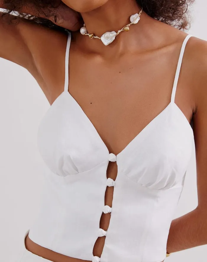 Women ViX Paula Hermanny Tops Wendy Top 8211 Off White