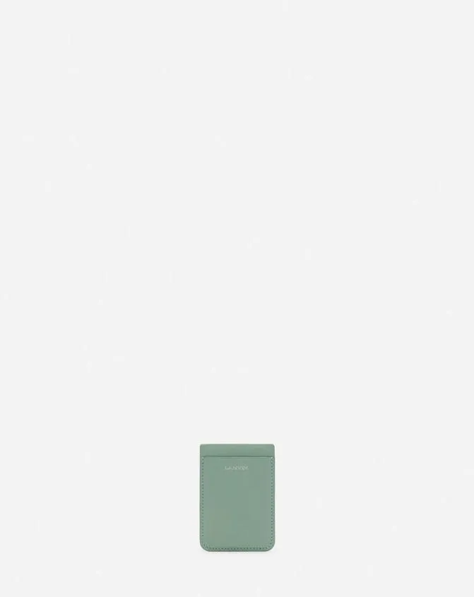 Women Wallets and Small Leather Goods Lanvin Magnetic Leather Cardholder Vert De Gris Women Wallets and Small Leather Goods Lanvin Magnetic Leather Cardholder Vert De Gris