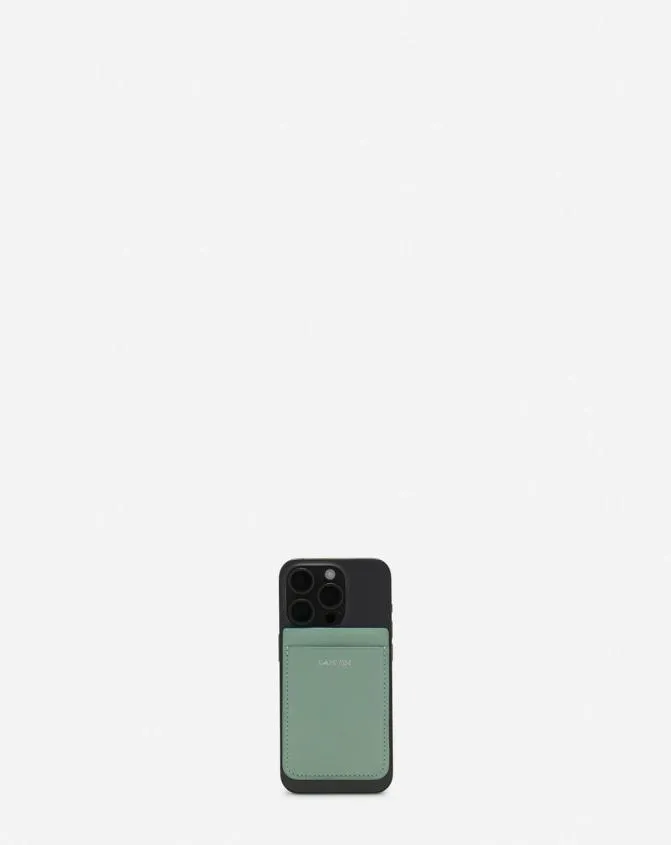Women Wallets and Small Leather Goods Lanvin Magnetic Leather Cardholder Vert De Gris Women Wallets and Small Leather Goods Lanvin Magnetic Leather Cardholder Vert De Gris