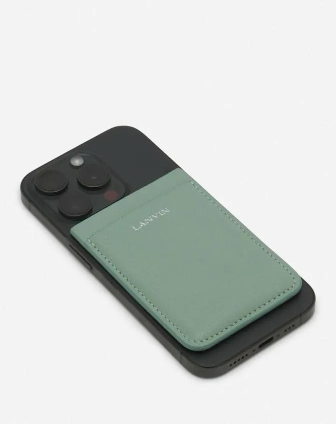 Women Wallets and Small Leather Goods Lanvin Magnetic Leather Cardholder Vert De Gris Women Wallets and Small Leather Goods Lanvin Magnetic Leather Cardholder Vert De Gris
