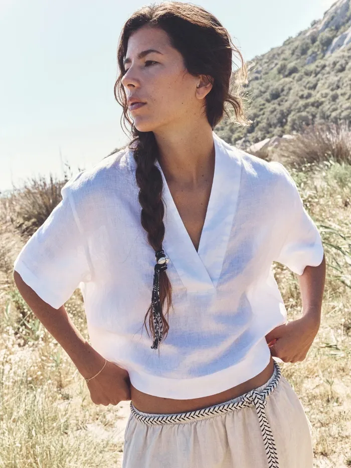Women White Aven Top Tops XRENA Women White Aven Top Tops XRENA