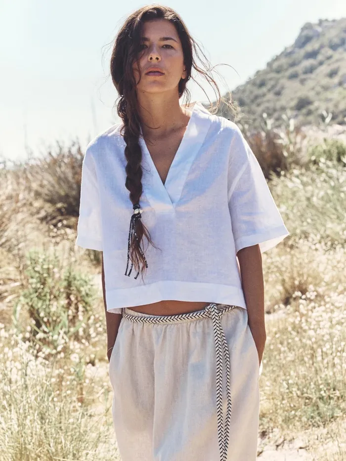 Women White Aven Top Tops XRENA Women White Aven Top Tops XRENA