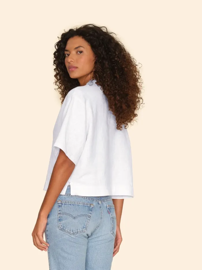 Women White Aven Top Tops XRENA Women White Aven Top Tops XRENA