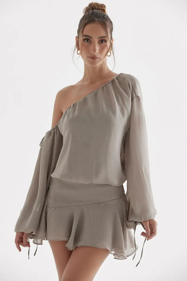 Women Wilhelmina Ash Green Off Shoulder Dress House Of CB Dresses Women Wilhelmina Ash Green Off Shoulder Dress House Of CB Dresses