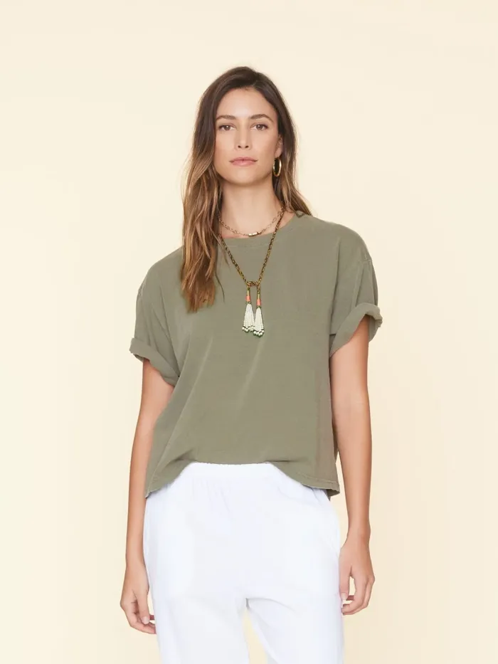 Women XRENA Dune Green Palmer Tee Sweats and Tees
