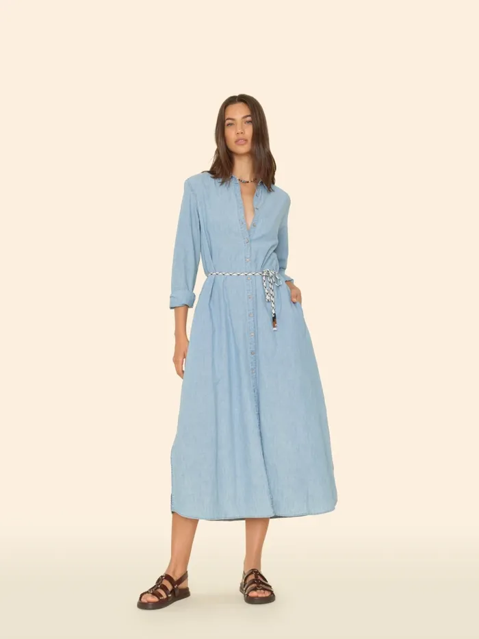 Women XRENA Dusty Blue Bowen Dress Dresses