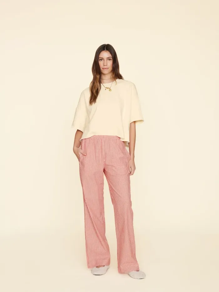 Women XRENA Red White Piper Pant Pants and Jumpsuits Women XRENA Red White Piper Pant Pants and Jumpsuits