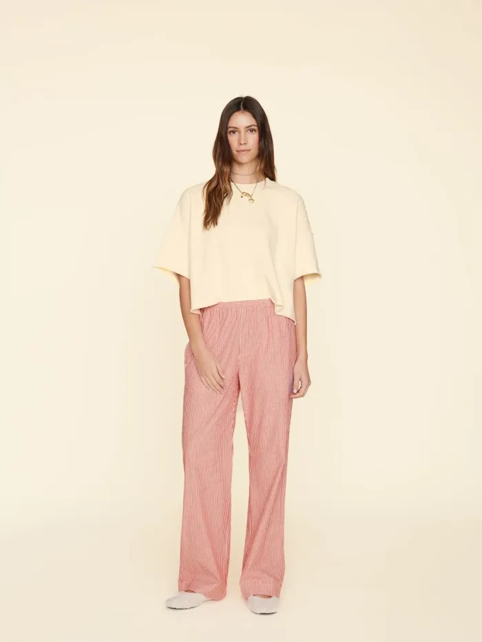 Women XRENA Red White Piper Pant Pants and Jumpsuits Women XRENA Red White Piper Pant Pants and Jumpsuits