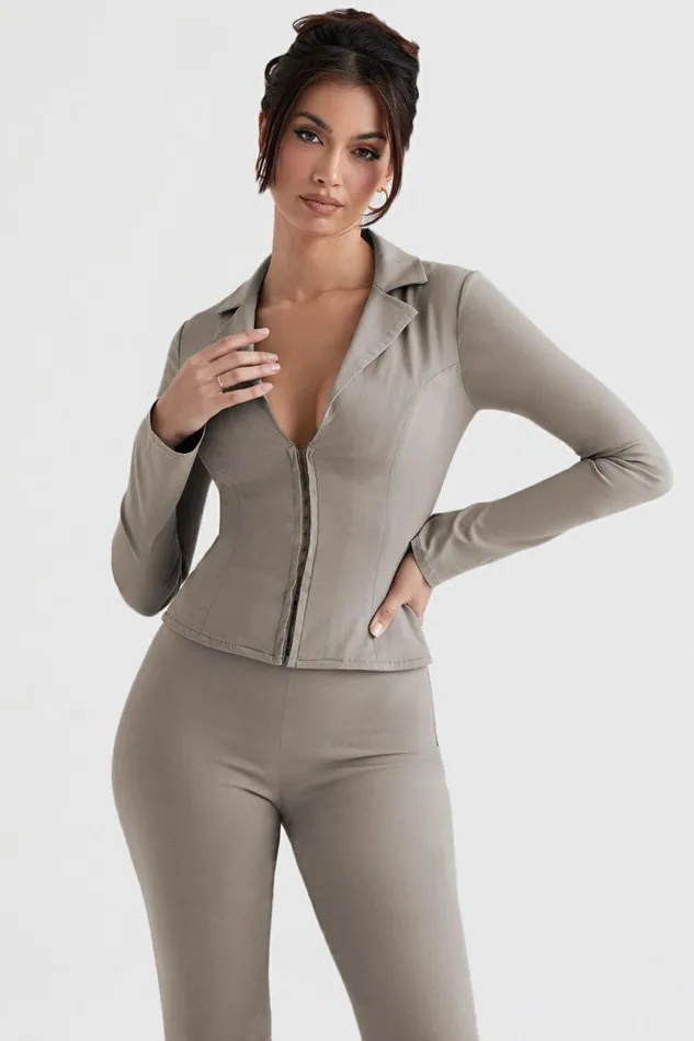 Women Zakira Smoke Fitted Shirt House Of CB Tops