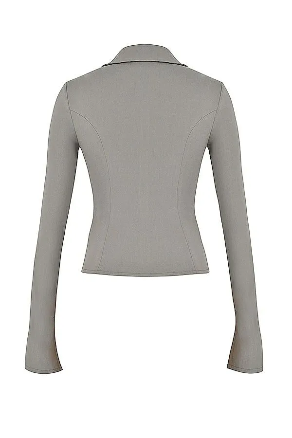 Women Zakira Smoke Fitted Shirt House Of CB Tops Women Zakira Smoke Fitted Shirt House Of CB Tops