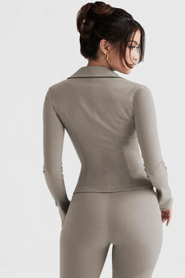 Women Zakira Smoke Fitted Shirt House Of CB Tops Women Zakira Smoke Fitted Shirt House Of CB Tops