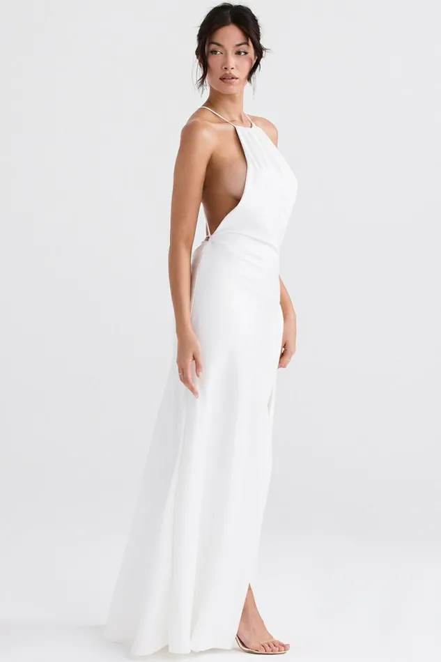 Women Zanab Ivory Thigh Slit Maxi Dress House Of CB Dresses