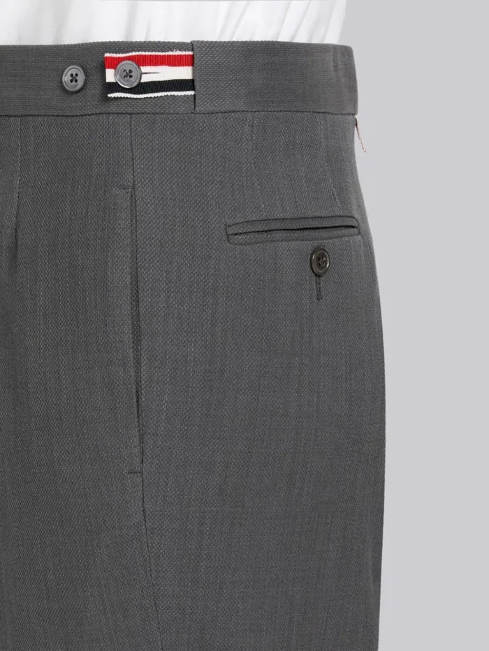 Wool Pique Suiting Slim Low Rise Trouser Medium Grey Women Thom Browne Trousers