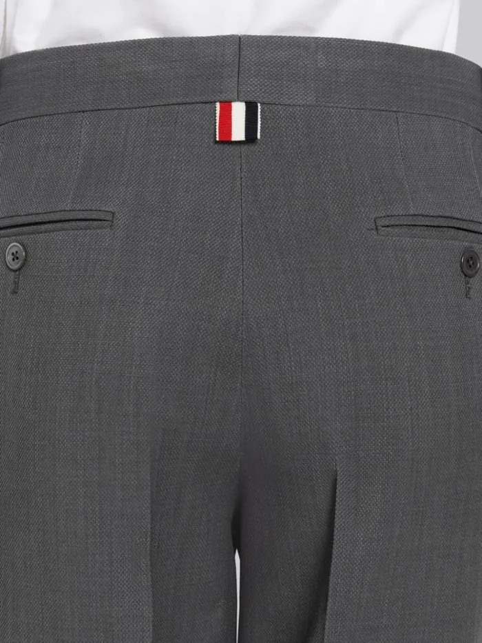 Wool Pique Suiting Slim Low Rise Trouser Medium Grey Women Thom Browne Trousers