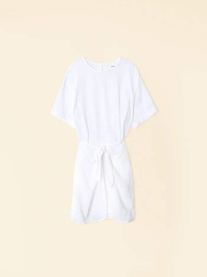 XRENA Dresses Women White Emme Gauze Dress XRENA Dresses Women White Emme Gauze Dress