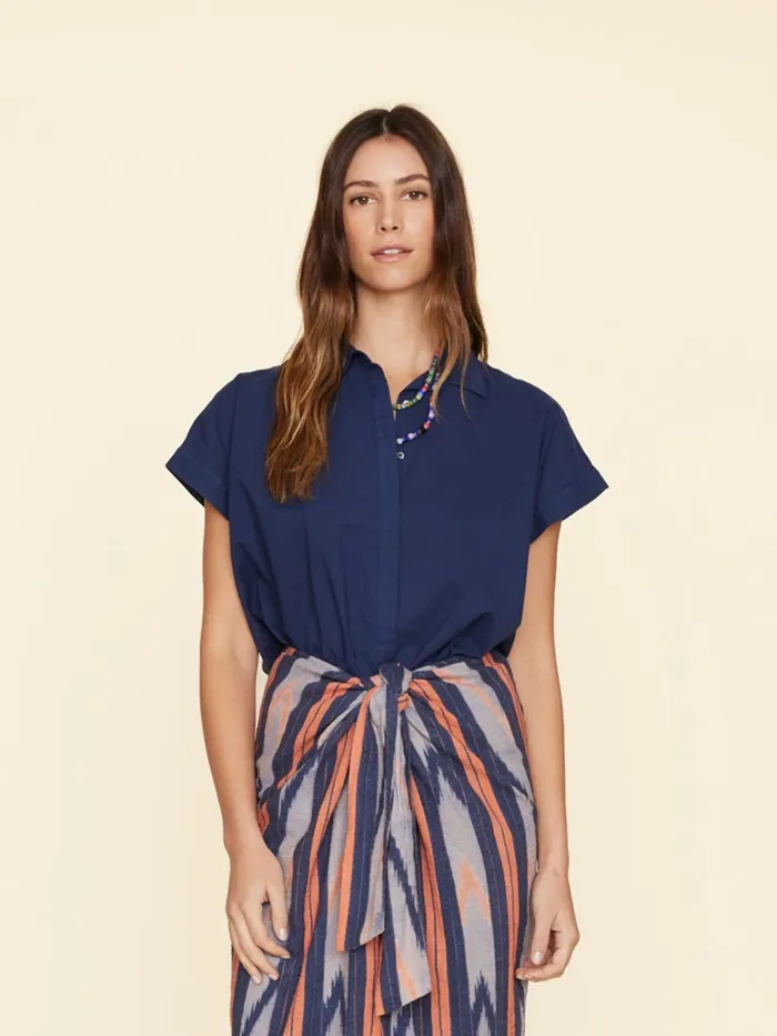 XRENA Navy Homer Shirt Women Shirts