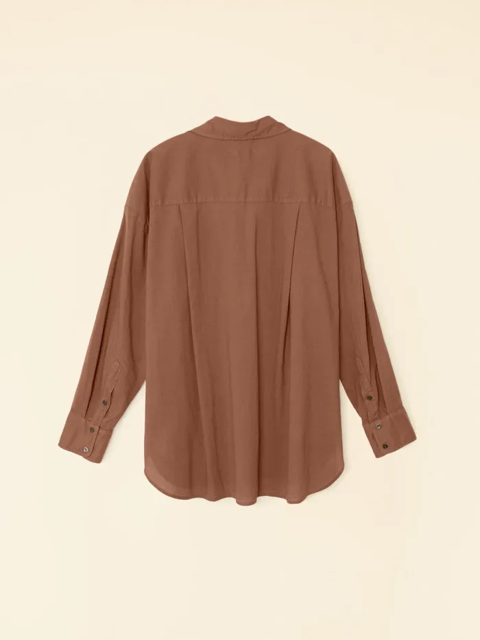XRENA Shirts Women Latte Brown Sydney Crisp Shirt XRENA Shirts Women Latte Brown Sydney Crisp Shirt