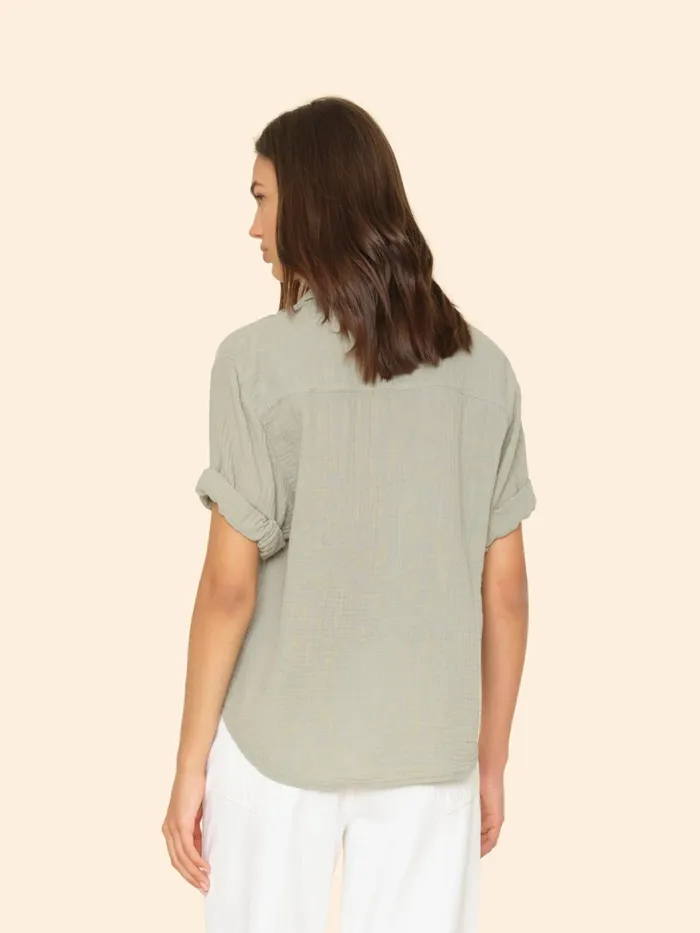 XRENA Tops Women Aqua Grey Cruz Top XRENA Tops Women Aqua Grey Cruz Top