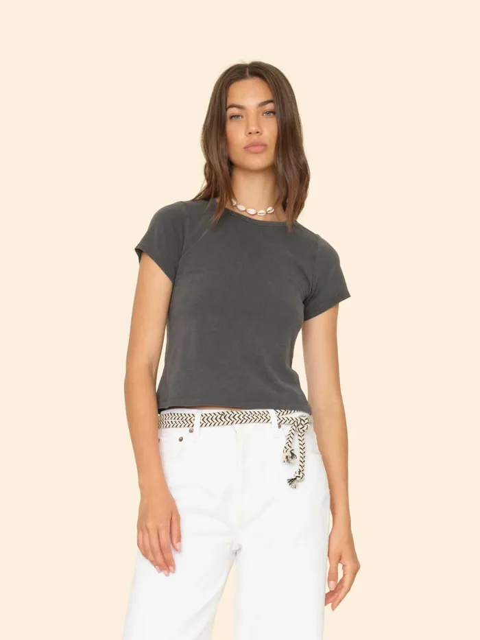 XRENA Vintage Black Pixie Tee Women Sweats and Tees
