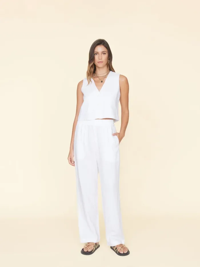 XRENA White Atticus Pant Women Pants and Jumpsuits
