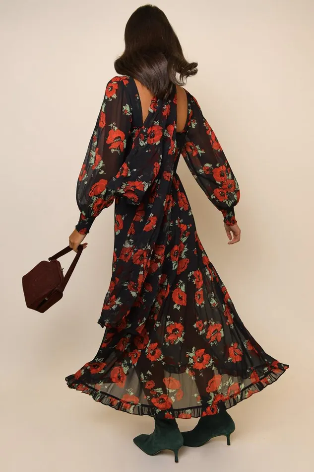 Yas Black Poppy Women RIXO Dresses Yas Black Poppy Women RIXO Dresses