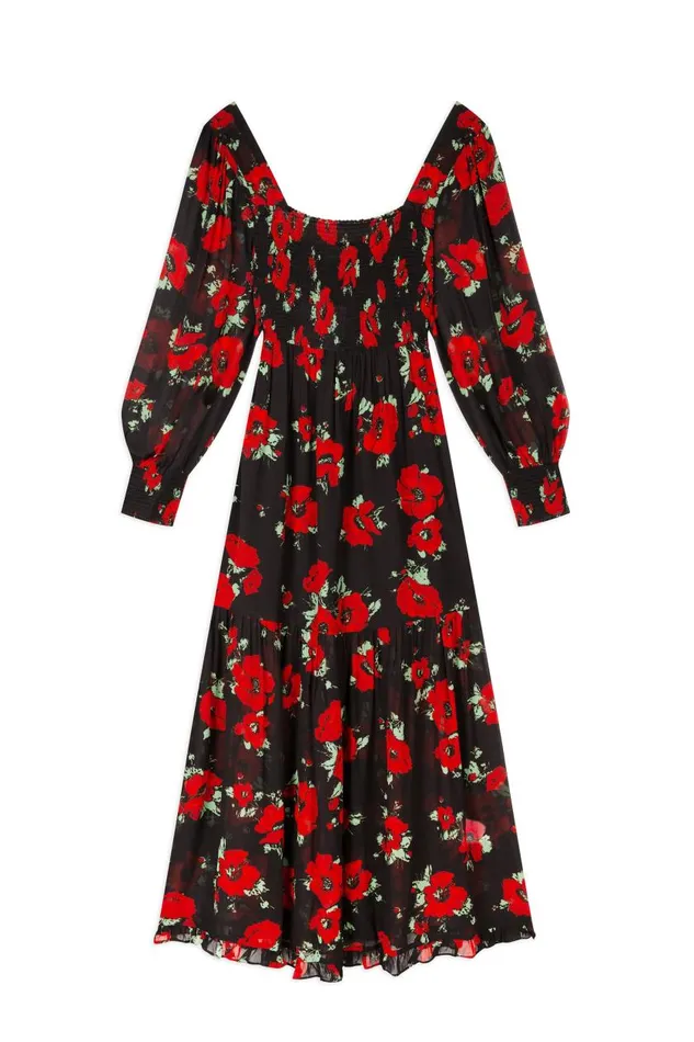 Yas Black Poppy Women RIXO Dresses Yas Black Poppy Women RIXO Dresses