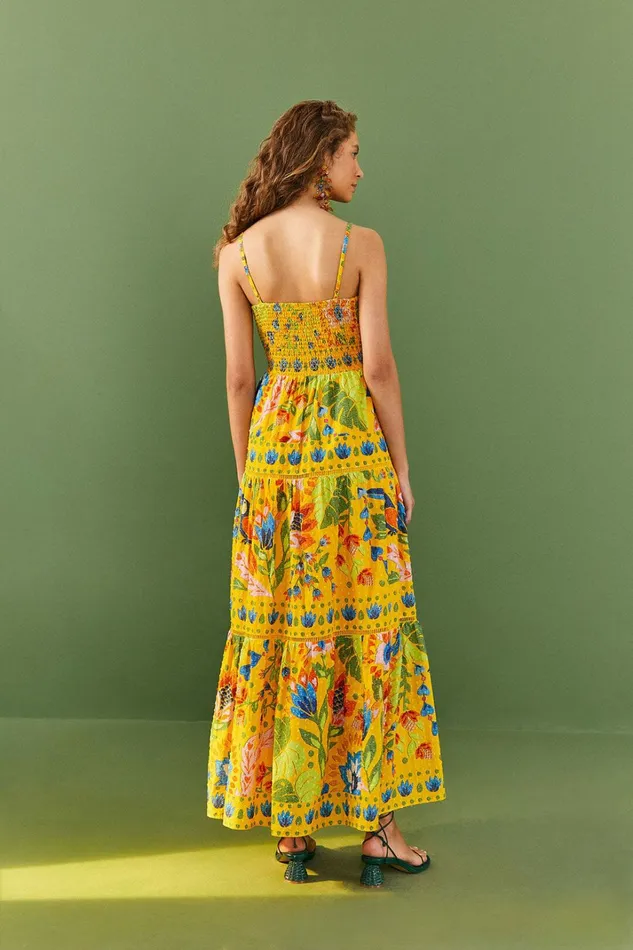 Yellow Summer Garden Sleeveless Maxi Dress Women FARM Rio Maxi Dresses Yellow Summer Garden Sleeveless Maxi Dress Women FARM Rio Maxi Dresses