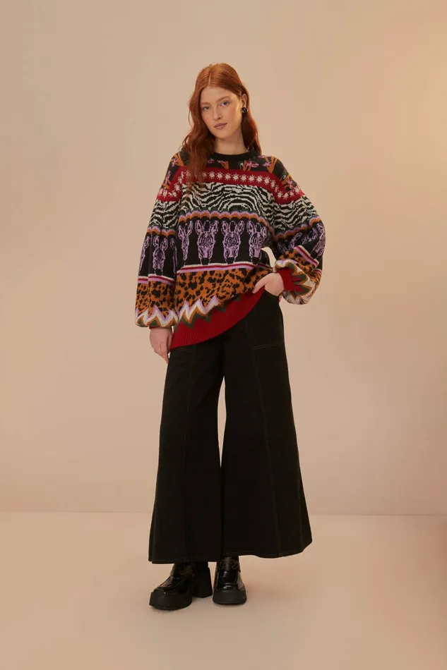 Zebra Ainika Knit Sweater Women FARM Rio Sweaters and Sweatshirts Zebra Ainika Knit Sweater Women FARM Rio Sweaters and Sweatshirts