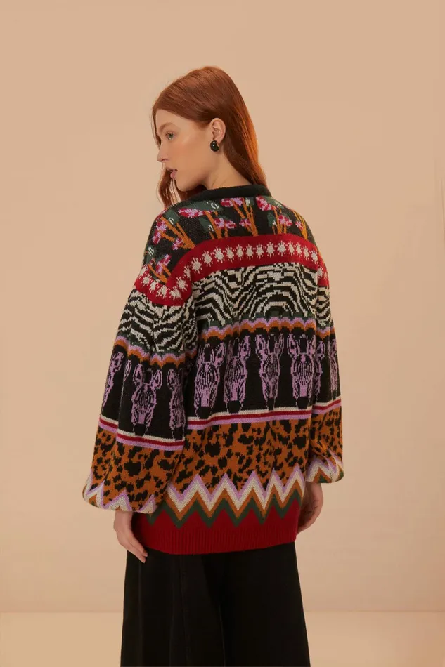 Zebra Ainika Knit Sweater Women FARM Rio Sweaters and Sweatshirts Zebra Ainika Knit Sweater Women FARM Rio Sweaters and Sweatshirts