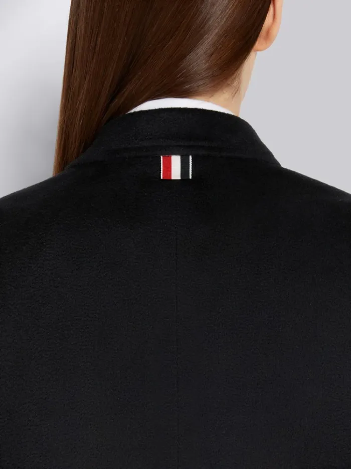 Zibeline Finish Coat Weight Cashmere Oversized Chesterfield Coat Navy Women Thom Browne Outerwear