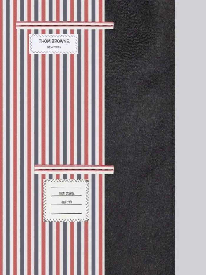 Zibeline Finish Coat Weight Cashmere Single Vent Overcoat Dark Grey Women Thom Browne Outerwear